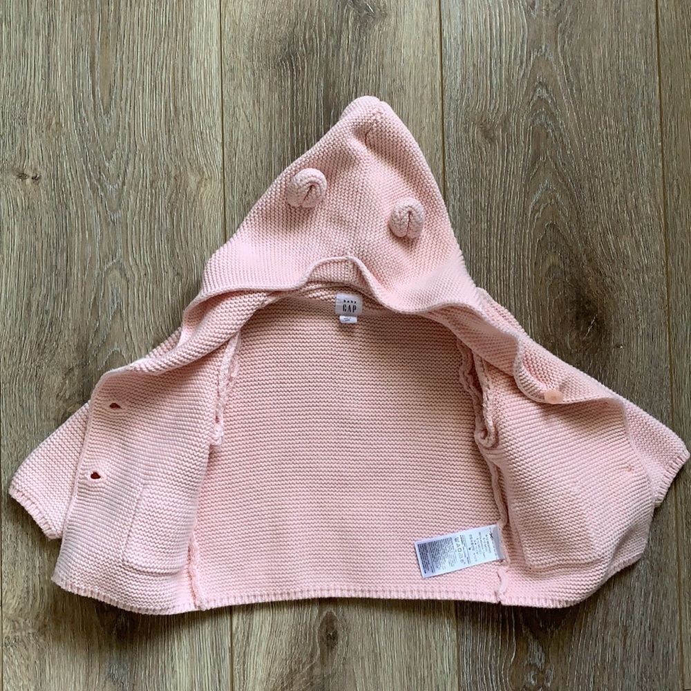 Baby GAP 6-12mo button teddy hoodie - Picture 3 of 4
